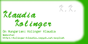 klaudia kolinger business card